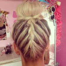 Cute French Braid in the back Bun Hairstyle